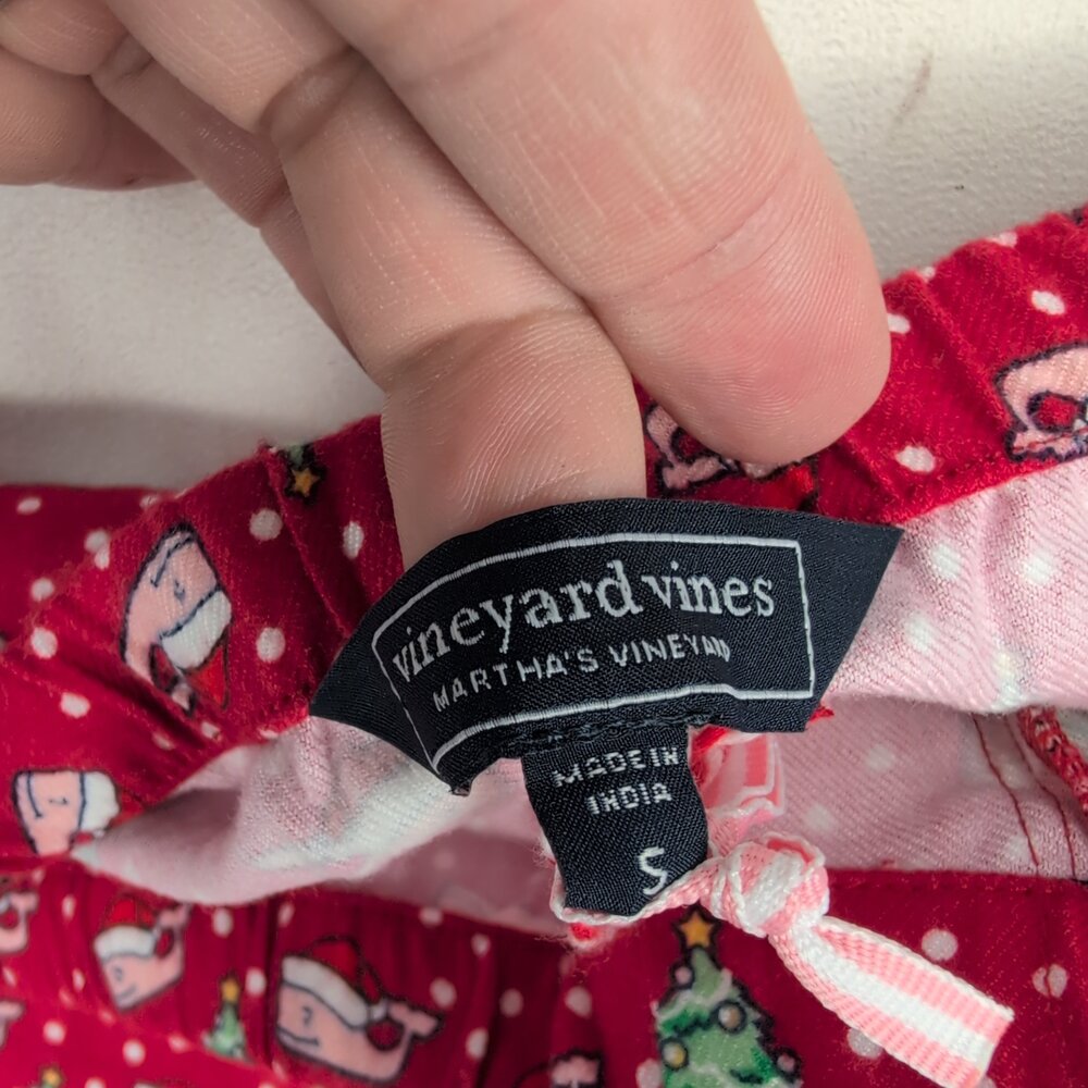Vineyard Vines Flannel Holiday Pajama Pants S Whales & Trees - Picture 4 of 11